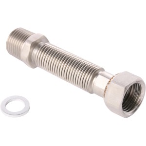 Sanitop-Wingenroth Edelstahl Flexrohr, 25 mm, Länge 200-410 mm, für Heizungsinstallation.