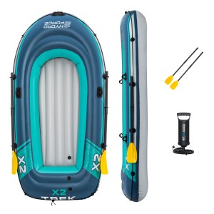 Bestway Trek X3 Schlauchboot-Set: Aufblasbares Boot mit Rudern und Pumpe für 2 Personen.