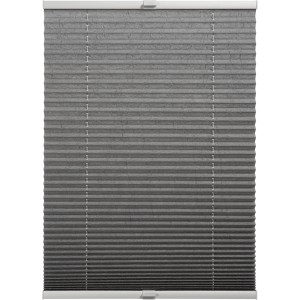 Graues Schöner Wohnen Plissee Milla, 100x130 cm, für Fenster, blickdicht und lichtdurchlässig.