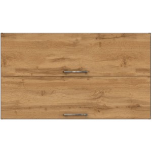 Held Möbel Klapphängeschrank Sorrento, 100x57x34 cm, Wotaneiche-Grafit Dekor, mit zwei Klappen und Metallgriffen.