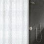Weißer Spirella Elements Duschvorhang Code mit Muster, 180x180 cm.