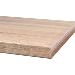 Flex-Well Arbeitsplatte Sonoma Eiche, 150,5 cm, Detailansicht der Kante und Oberfläche.