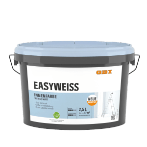 Eimer OBI Easyweiss Wandfarbe, Weiß Matt, 2,5 l für Innenräume.