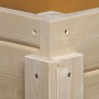 Detailansicht Eckverbindung des Weka Designhaus Gartenhauses aus Holz.