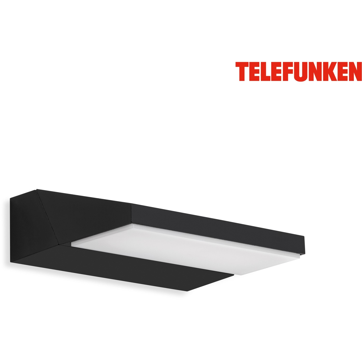 Moderne Telefunken LED-Außenleuchte Bergen, schwarz, 10W, neutralweißes Licht.