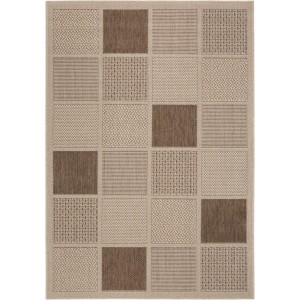 Andiamo Outdoorteppich Utah Beige, 160x230 cm, mit quadratischem Muster für Innen- und Außenbereich.