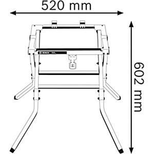 Bosch GTA 600 Arbeitstisch: Untergestell für Tischkreissäge, 520x602mm.