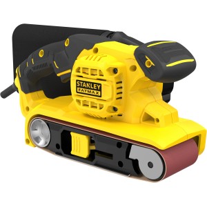 Stanley FatMax Bandschleifer FMEW204K (1.010 W) in Gelb/Schwarz mit Staubfangsack.
