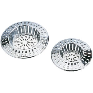 Wenko Abfluss-Sieb 2er Set aus Chrom für Spülen, zwei Größen.