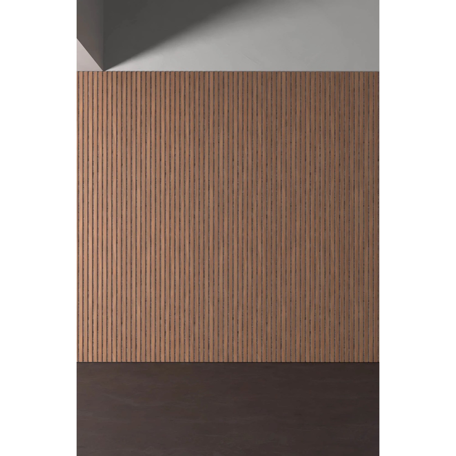 Akustikpaneel Walnuss, MDF schwarz, grauer Filz, 32x240cm, 2 Stück, FSC® zertifiziert.