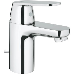 Grohe Eurosmart Cosmopolitan Waschtischarmatur S-Size in Chrom, mit Zugstangen-Ablaufgarnitur.