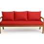Rotes Setgarden Bankkissen-Set für 3-Sitzer Gartenbank, bestehend aus Sitzkissen und 3 Rückenkissen.