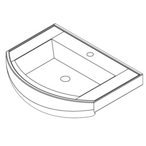 Fackelmann A-VERO Handwaschbecken, 65 cm, Weiß, aus Keramik.