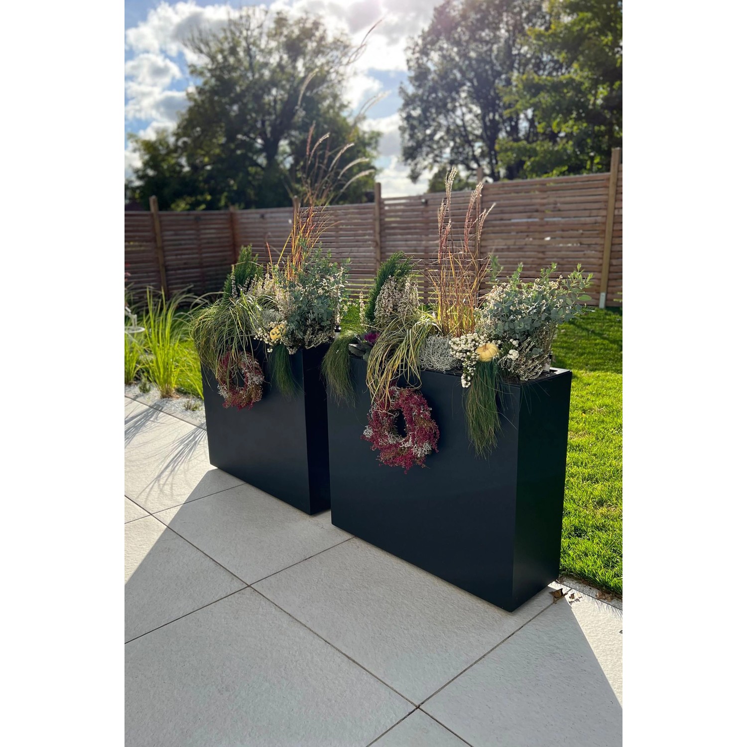 Vivanno Pflanzkübel Elemento auf Rollen 88 cm x 30 cm x 75 cm Anthrazit
