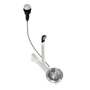 Helika Drehexcenter Siebkorbventil Ø 11,4 cm mit Druckknopf für Spülen.