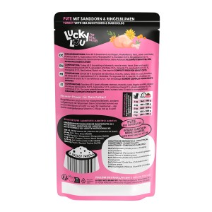 Lucky Lou Katzen-Nassfutter Pute: Alleinfutter mit Superfood im 125g Pouch.