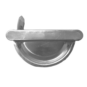 Rinnenendstück RG 100 links, gebördelt, aus Aluminium in Natur für die Metall-Dachrinne.