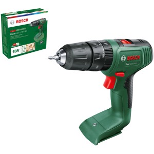 Bosch 18V Akku-Schlagbohrschrauber EasyImpact 18V-40 Solo, grün, mit Schnellspannbohrfutter und Produktverpackung.