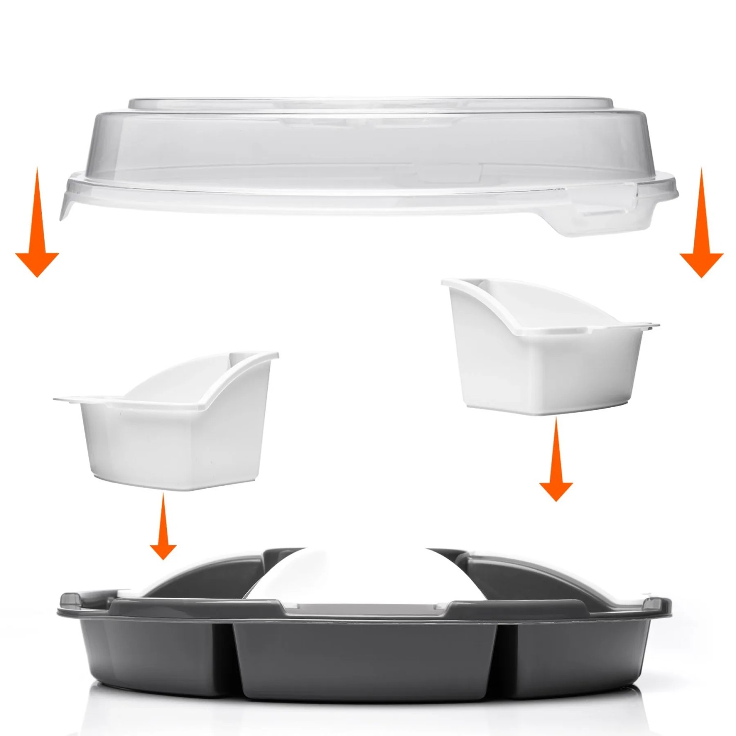 BigDean Snackschale Servierplatte Servierschalen Set Mit Deckel Snackteller Servierschale Durchmesser 32Cm Servierset Mit 6 Herausnehmbaren Schalen kaufen bei OBI