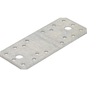 Flachverbinder, verzinkt, 140x55mm, 10er-Set für Möbelbefestigung, mit Lochung.