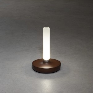 Konstsmide LED-Akku-Vase Biarritz, rostfarben, für Innen & Außen. Dekoleuchte mit Akku.
