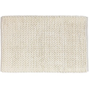 Ecrufarbener Wenko Badteppich Urdu 60x90 cm mit Melange-Effekt. Flauschiger Badvorleger für Badezimmer und Gäste-WC.
