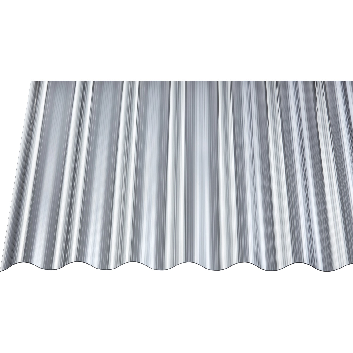 Gerillte, anthrazitfarbene PC Wellplatte Sinus 76/18, 1,4 mm stark, 2000 x 900 mm.