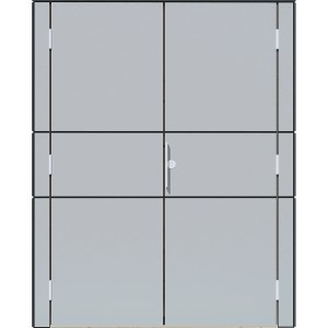 Bertilo Gartenschrank HPL Highboard, grauer Terrassenschrank mit Doppeltür, 155x75x193 cm.