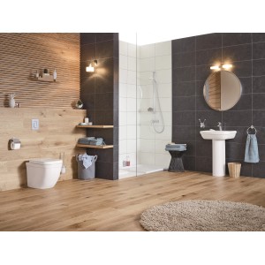 Grohe Euro Keramik Waschbecken, 60 cm, Alpinweiß im modernen Badezimmer.