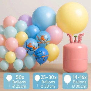BigDean Ballongas Helium Balloon Gas Für Bis Zu 50 Luftballons Helium Gasflasche XXL