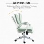 Vinsetto Bürostuhl mintgrün, zeigt Wippfunktion. Ergonomisch, höhenverstellbar, mit Drehrädern.