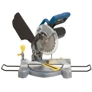 CMI Kappsäge 210 mm mit Sägeblatt, Staubfangsack und Werkstückklemme.