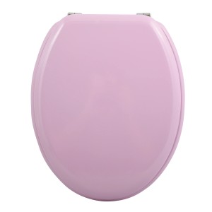 MSV WC-Sitz Cleo, MDF, rosa, mit Edelstahlscharnieren, 45x37 cm.