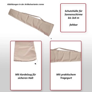 MCW Schutzhülle für Sonnenschirm bis 3x4m, bordeauxrot, mit Kordelzug und Tragegurt.