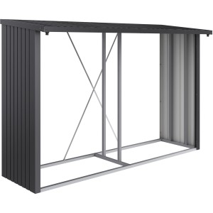 Biohort Kaminholzregal Woodstock 300 in Dunkelgrau-Metallic, Stahlblech, 199x286x70 cm.