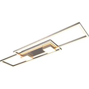 Moderne Trio LED Deckenleuchte Albany, 100 cm, Nickel Matt, mit Fernbedienung zur Lichtsteuerung.