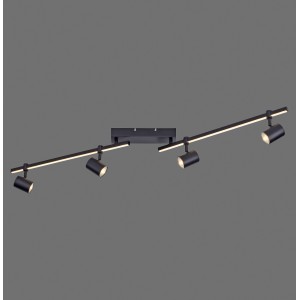 Paul Neuhaus LED-Deckenleuchte Barik 4-flammig 28 W Schwarz 120 cm x 14 cm