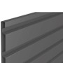 Detailansicht: Dunkelgraues Biohort Metall-Hochbeet mit horizontaler Profilstruktur.