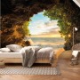 Komar Fototapete Hide Out mit Strandmotiv im Wohnraum, 368x254 cm.