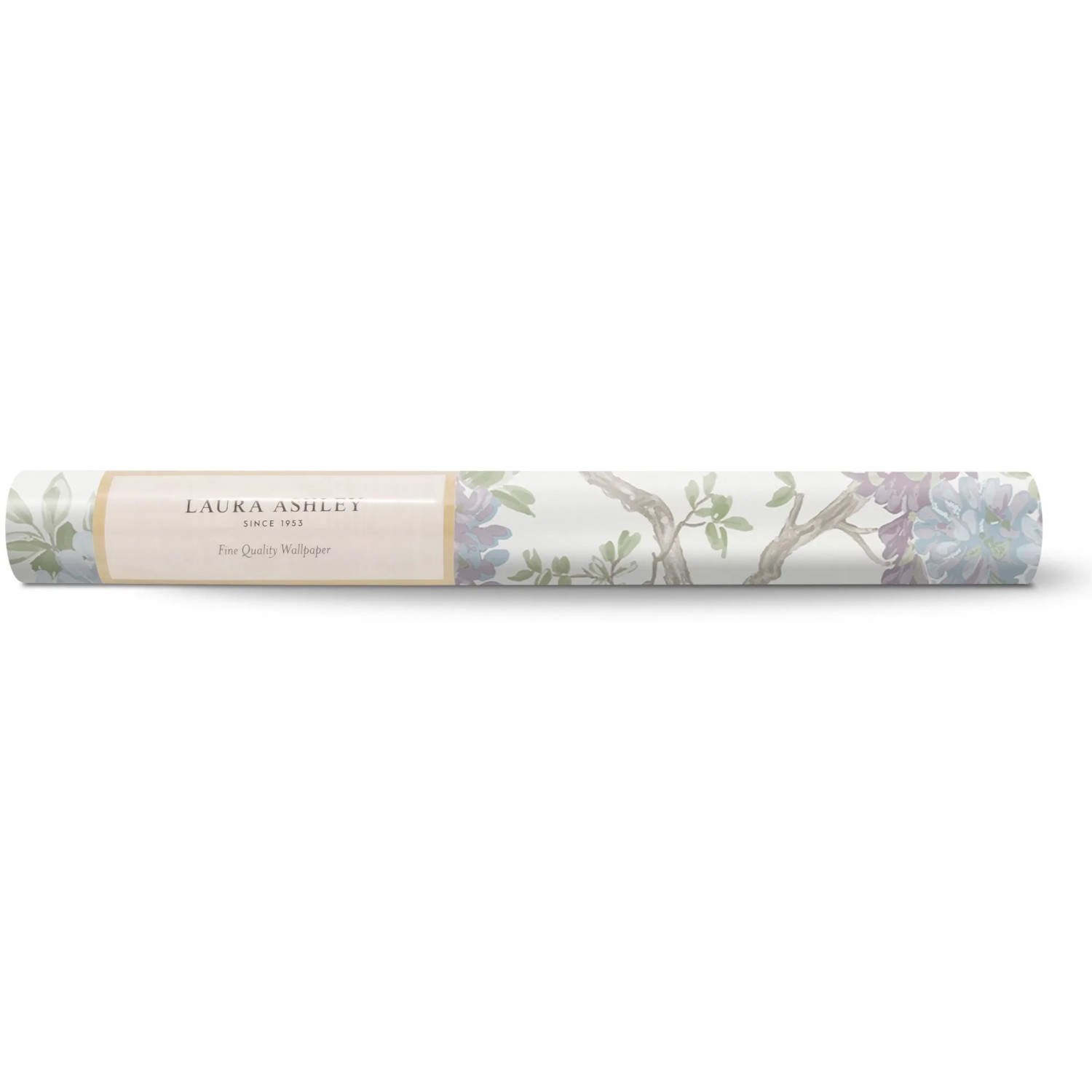 Laura Ashley Vliestapete Wisteria Garden Pale Iris, Rolle mit floralem Muster.