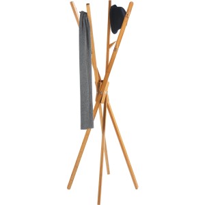 Wenko Mikado Stand-Garderobe aus Bambus mit Schal und Hut. Kleiderständer mit 8 Haken.