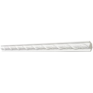 Weißes Decosa Zierprofil EZL05, 1 m x 2 m, für Decken- und Wanddekoration.