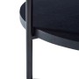 okwish Couchtisch mit Massivholz Metall Wohnzimmer 2-stöckig Rundtisch 44x44x48cm Schwarz_6