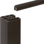 Anthrazitfarbenes Start- und Endprofil (177 cm) aus Aluminium für WPC-Steckzaunsystem.
