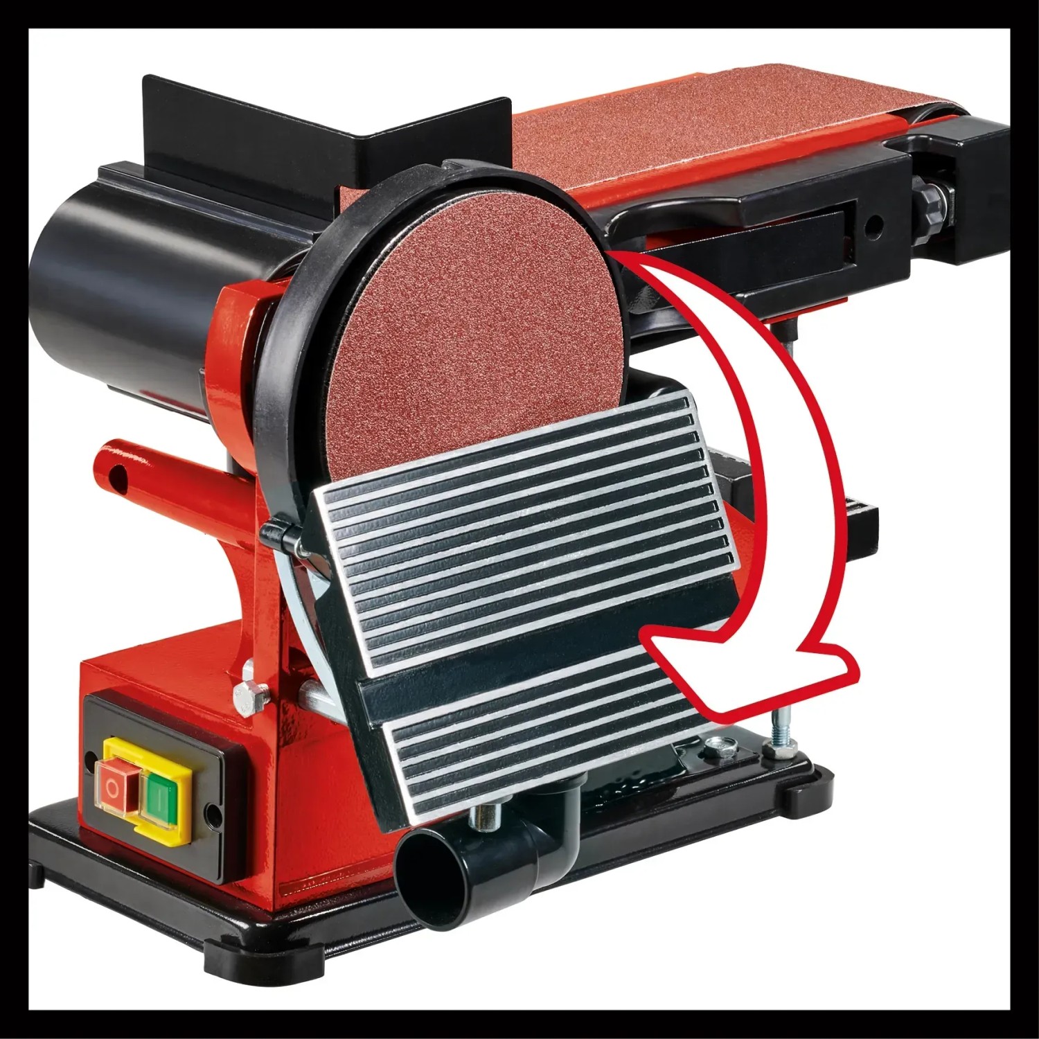 Einhell TC-US 380 Stand-Band-Tellerschleifer mit Schleifband und Schleifteller. Ideal zum Schleifen von Holz und Metall.