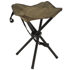 Dunkelgrüner Klapphocker (33x33x40cm) für Camping & Outdoor.