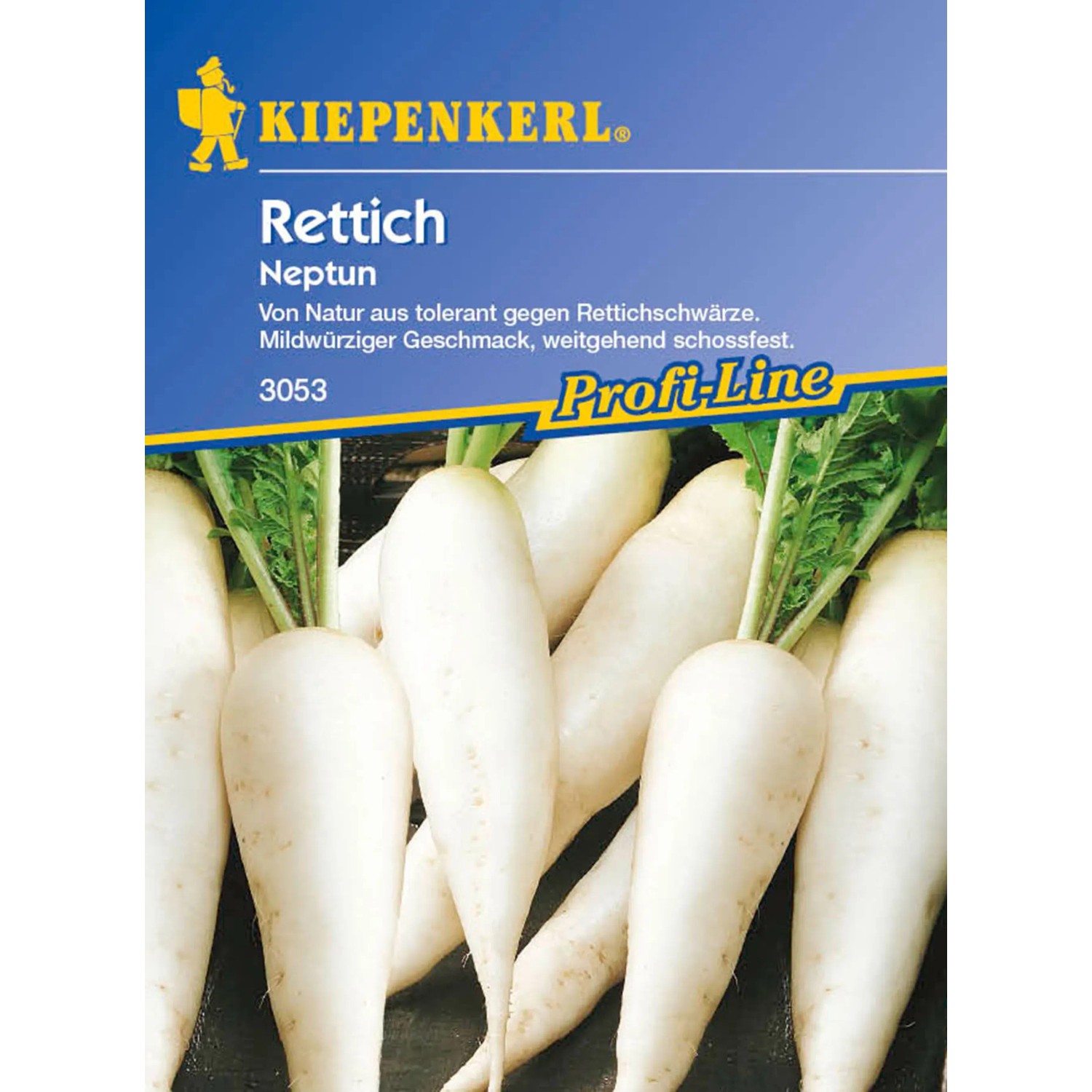 Rettich Neptun F1 Saatgut – Weißer, Langer Rettich, 25–30 Cm, Unempfindlich Gegen Rettichschwärze