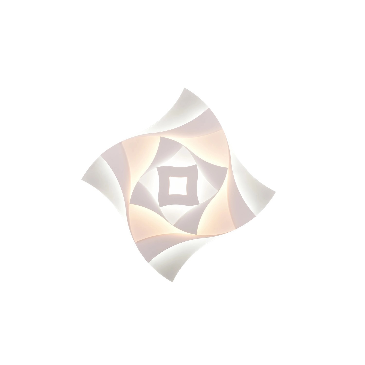 Moderne, weiße Trio LED Deckenleuchte Akita, 48x48 cm, mit geometrischem Design.