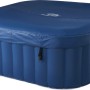 Marineblauer, aufblasbarer Whirlpool SQUARE für 4 Personen mit Abdeckung.