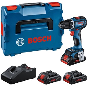Bosch Professional Akku-Bohrschrauber GSR 18V-90C Set mit 3 Akkus, Ladegerät und L-Koffer.